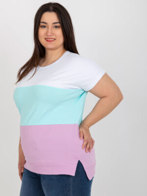 Шикозна блуза в Plus Size размер – Светлозелен – 396504