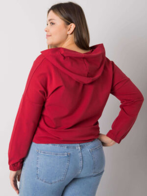 Шикозна блуза в плюс размер – Бордо – 109845