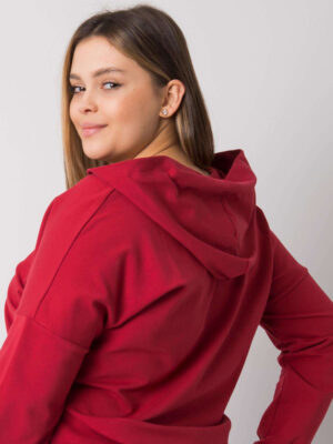 Шикозна блуза в плюс размер – Бордо – 109845