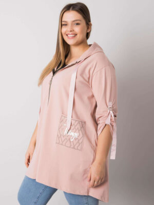 Шикозна блуза plus size – Розов – 110582
