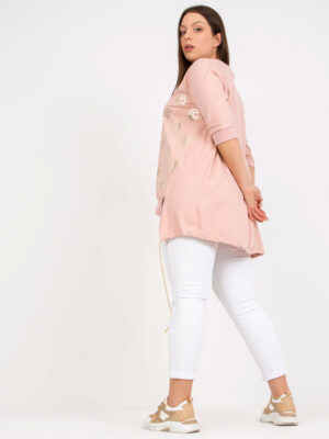 Шикозна блуза в плюс размер – Светлорозов – 215072