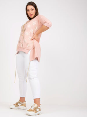 Шикозна блуза в плюс размер – Светлорозов – 215072