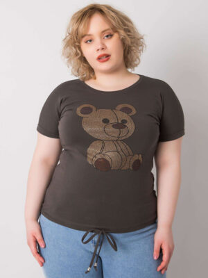 Шикозна блуза в размер Plus Size – Тъмнозелен – 933434