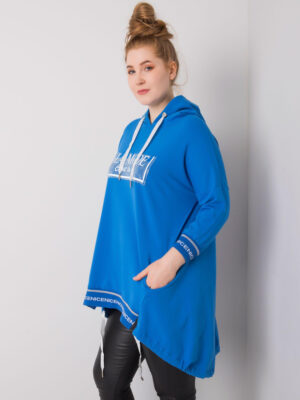 Стилна блуза plus size – Тъмносин – 032402