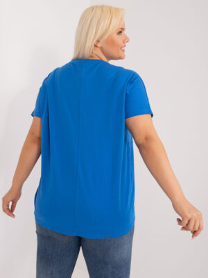 Стилна блуза Plus Size – Тъмносин – 504886