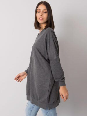 Шикозна туника в плюс размер – Тъмносив – 088898