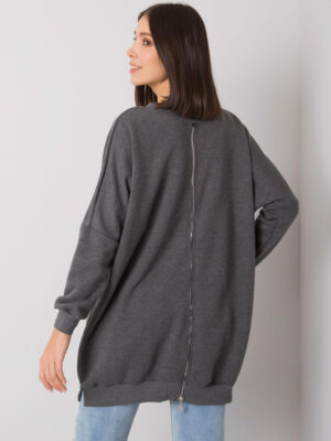 Шикозна туника в плюс размер – Тъмносив – 088898