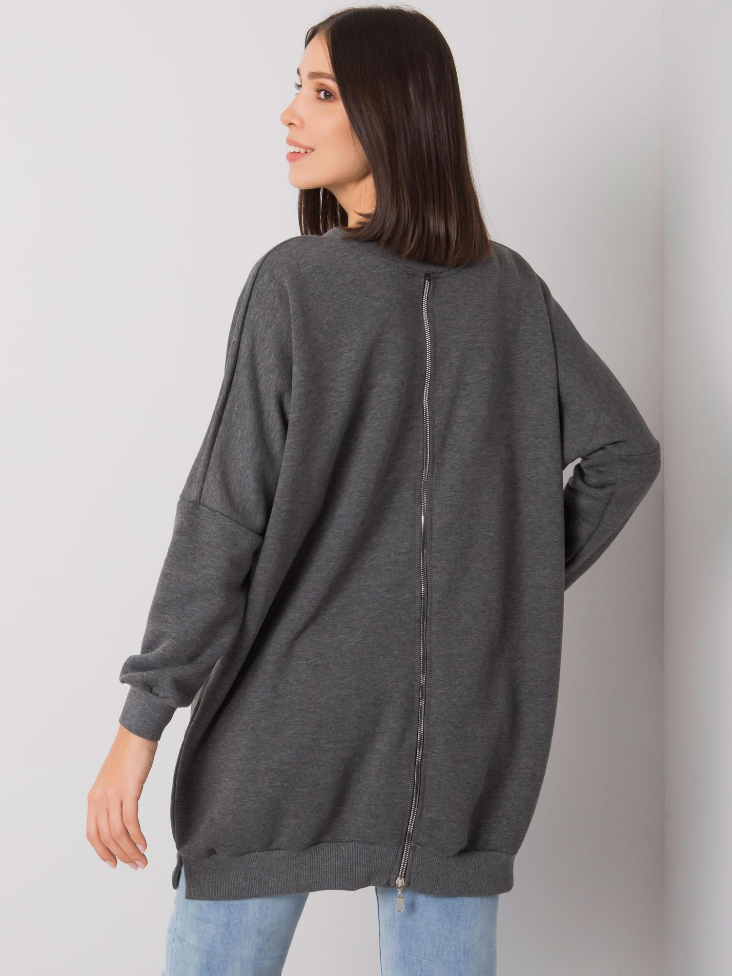 Шикозна туника в плюс размер – Тъмносив – 088898