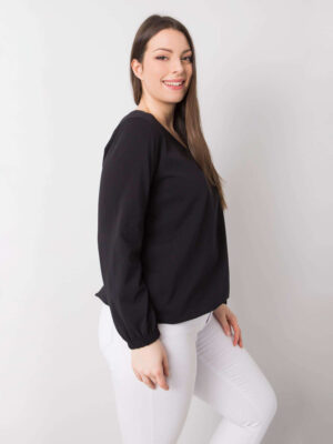 Стилна блуза в размер плюс – Черен – 852377