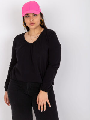 Стилна блуза в размер плюс – Черен – 852377