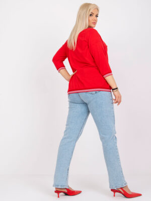 Елегантна блуза за пълни дами – Червен – 931454