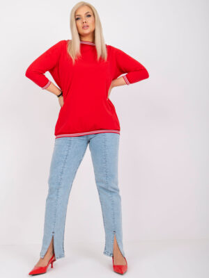 Елегантна блуза за пълни дами – Червен – 931454