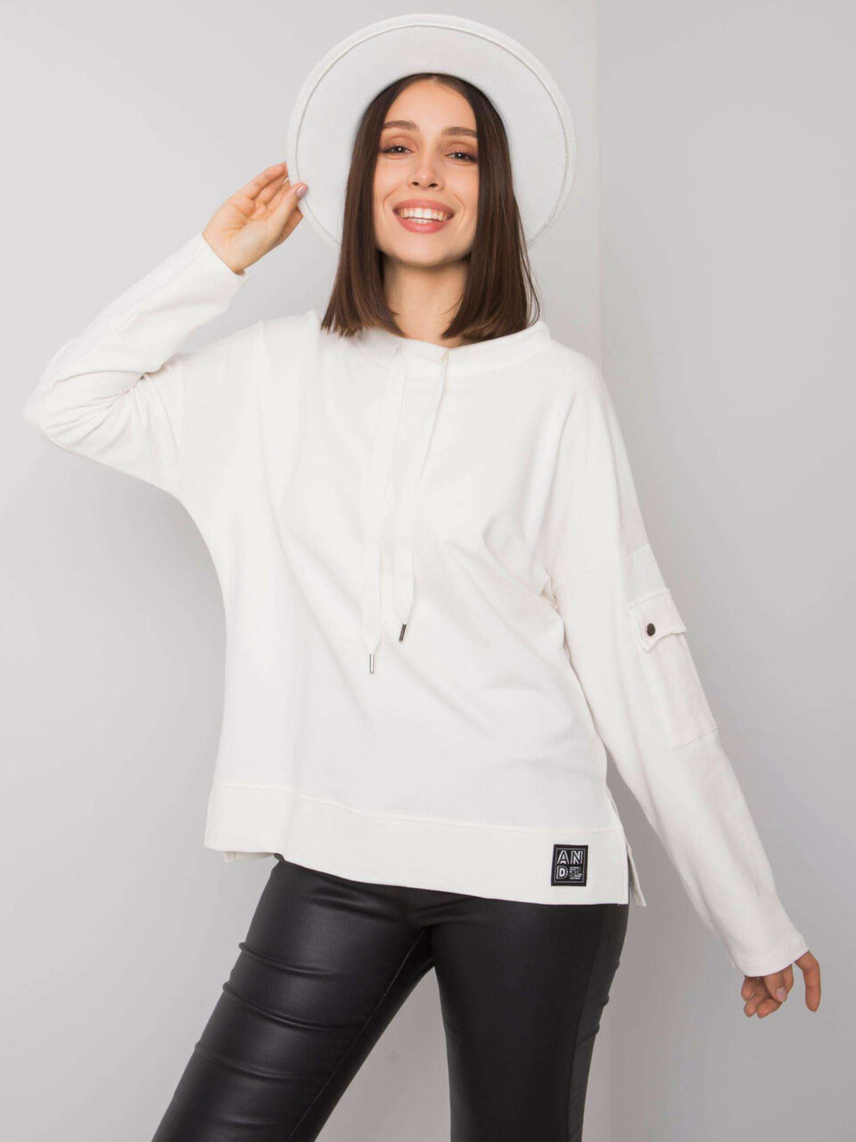 Стилна блуза plus size – Екрю – 089086