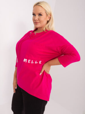 Изискана блуза в плюс размер – Розов – 501649