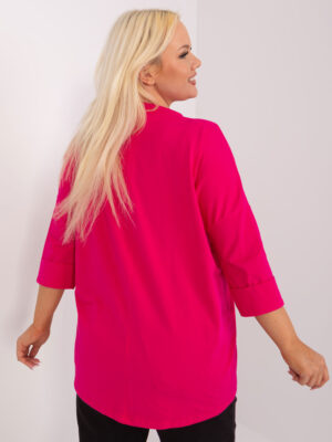 Изискана блуза в плюс размер – Розов – 501649