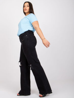 Шикозна блуза в големи размери – Светлосин – 208463