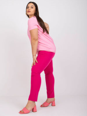 Шикозна блуза с размер плюс – Розов – 208487