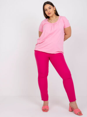 Шикозна блуза с размер плюс – Розов – 208487