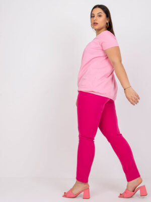 Шикозна блуза с размер плюс – Розов – 208487