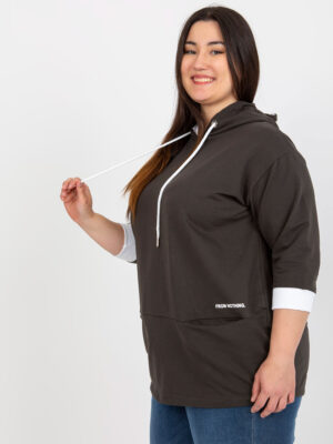 Стилна туника в размер plus size – Тъмно зелен – 399703