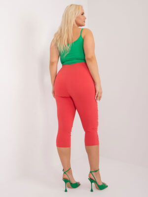 Стилни панталони в размери плюс – Коралов – 516216