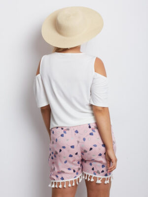 Шикозни плюс сайз къси панталони – Розов – 252733