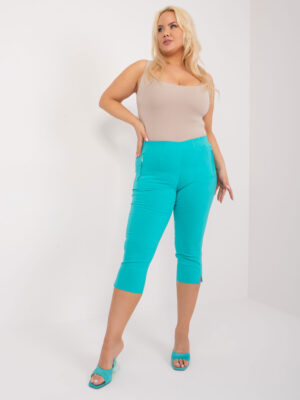 Стилни гащи в размери Plus Size – Тюркоазен – 516735