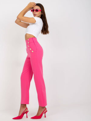 Елегантни дамски панталони – Тъмнорозов – 229406