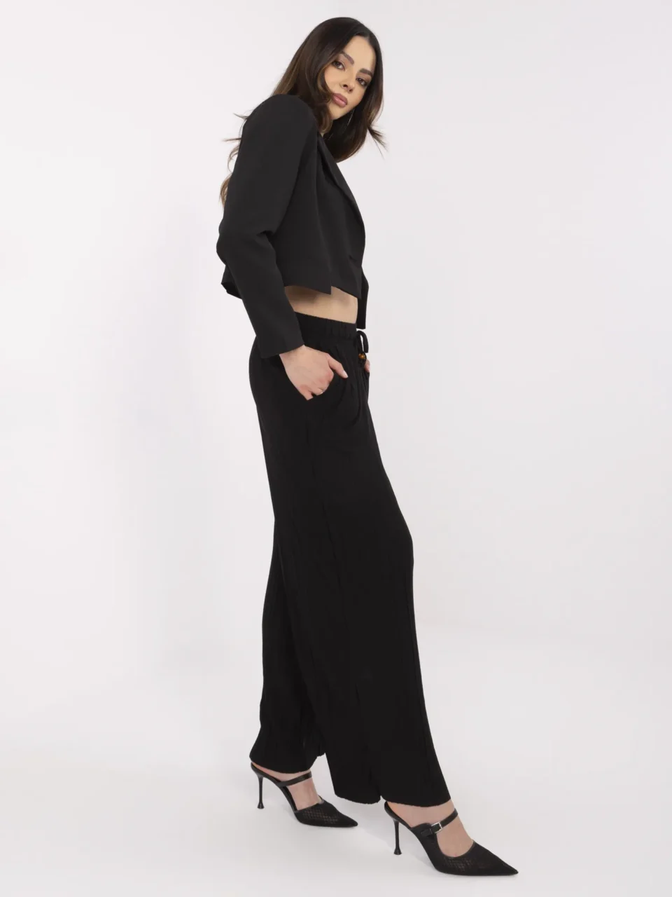 Летни панталони в модерен стил – Черен – 845912