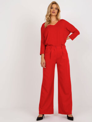 Елегантни Дамски Панталони – Червен – 398973