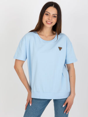 Стилна тениска  – Светлосин – 395224