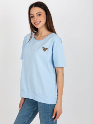 Стилна тениска  – Светлосин – 395224