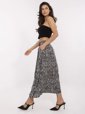 Стилна дълга пола – Сив – 789063