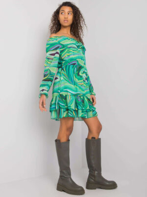 Изискана рокля в испански стил – Зелен – 095179