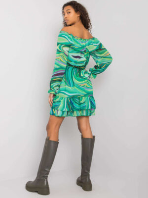 Изискана рокля в испански стил – Зелен – 095179