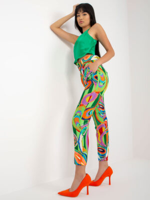 Стилен Дамски  Панталон – Зелен – 412020