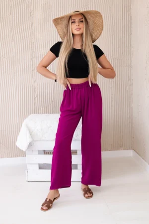 Италиански Панталон с Широки Крачоли – Лилав – IT-41-5