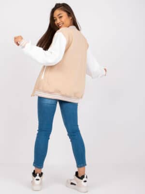 Връхно яке тип жилетка с тик так закопчаване – Бежов – 155231