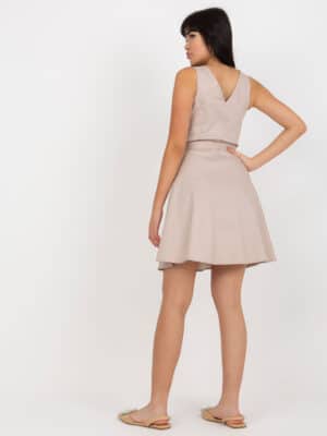 Шикозна дънкова рокля – Бежов – 348800