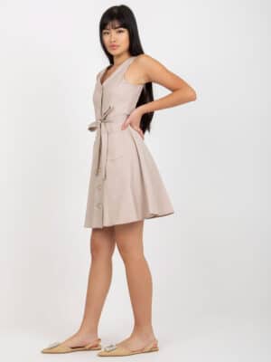 Шикозна дънкова рокля – Бежов – 348800