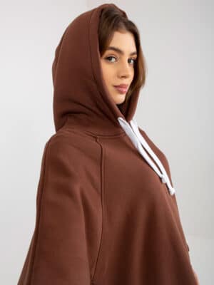 Топъл суитшърт тип туника – Кафяв – 343195
