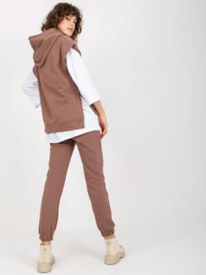 Стилен Дамски Комплект от 3 части – Кафяв – 318049