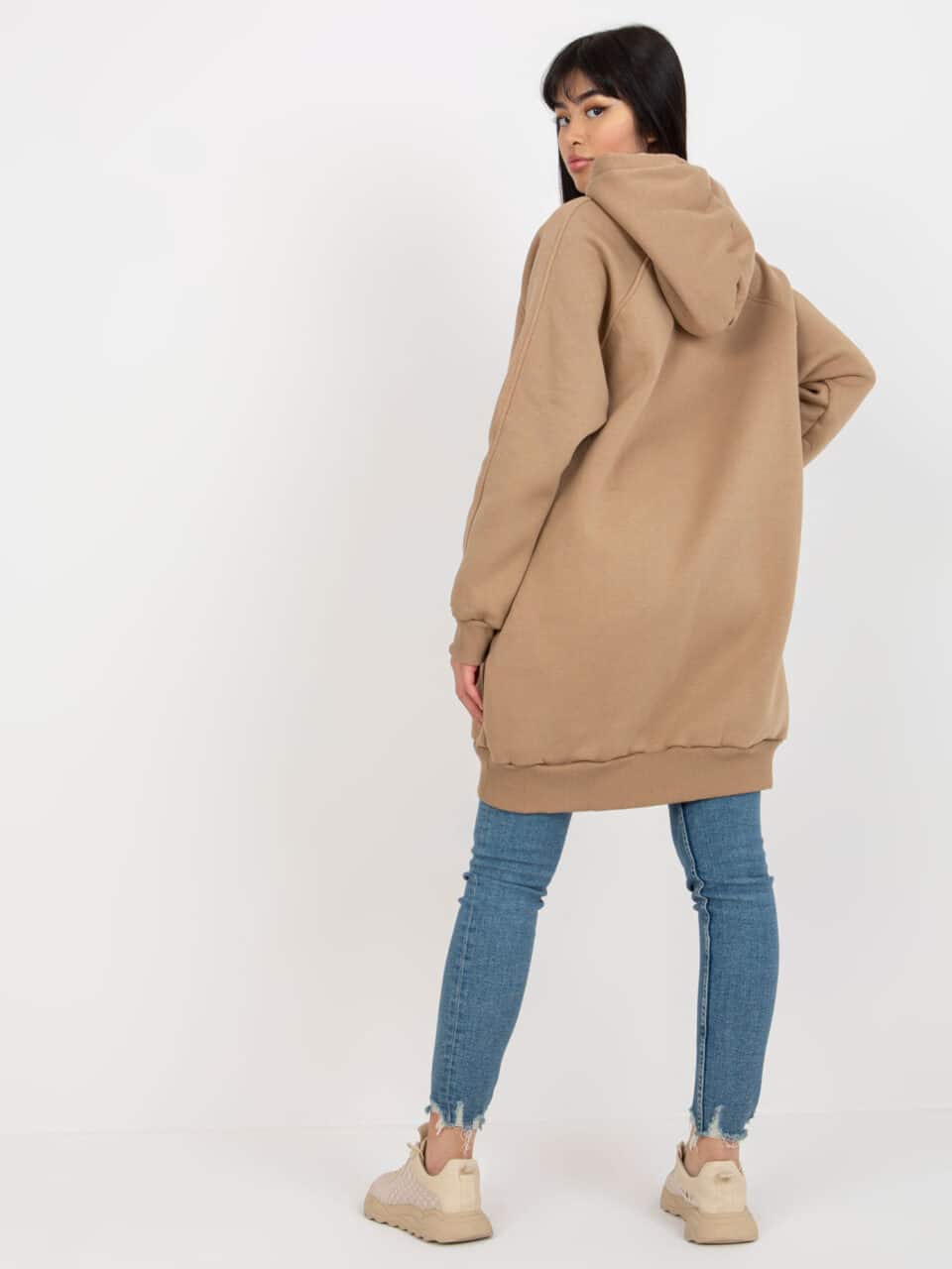 Стилна дълга блуза – Тъмнобежов – 343232