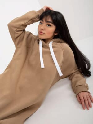 Топъл суитшърт тип туника – Тъмнобежов – 343232