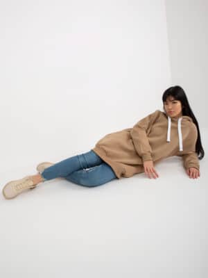 Топъл суитшърт тип туника – Тъмнобежов – 343232