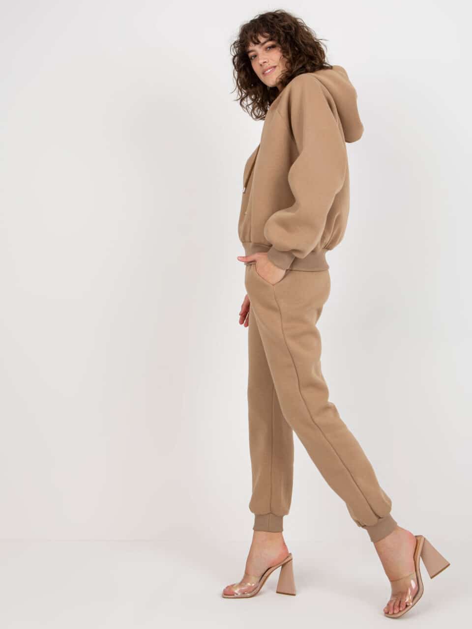 Елегантен комплект дрехи – Тъмнобежов – 345434