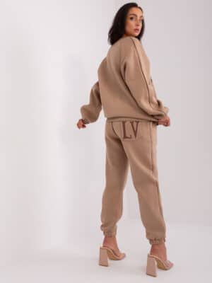 Памучен Дамски комплект – Тъмно бежов – 438600