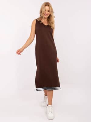 Шикозен спортно-елегантен комплект – Тъмнокафяв – 049217