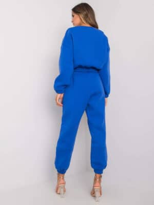 Екстравагантен комплект долнище и блуза – Тъмносин – 015733