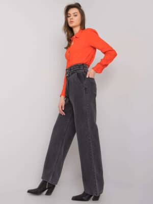 Стилни дънкови панталони – Тъмно сив – 084395